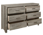 Mandan Gray Wood 6-Drawer Dresser