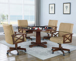 Marietta 5-Pc Tobacco Wood Game/Dining Table Set