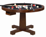 Marietta 5-Pc Tobacco Wood Game/Dining Table Set