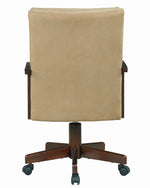 Marietta Tan Fabric/Tobacco Wood Game Chair