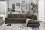 Maston 2-Pc Brown Fabric Reversible Sectional Sofa