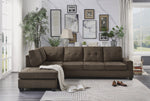 Maston 2-Pc Brown Fabric Reversible Sectional Sofa