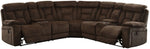 Maybell Brown Fabric Manual Recliner Sectional