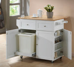 Maylis Natural Brown/White Wood Kitchen Cart