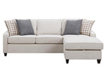 McLoughlin Cream Fabric Reversible Sectional Sofa