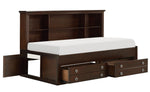 Meghan Espresso Wood Twin Daybed with Storage