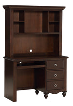 Meghan Espresso Wood Writing Desk with Hutch