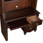 Meghan Espresso Wood Writing Desk with Hutch