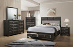 Melanie Espresso Wood Cal King Bed with 2-Drawers