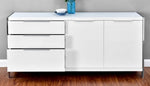 Melissa White Wood/Chrome Accent Cabinet