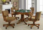 Mitchell 5-Pc Amber Wood Game/Dining Table Set