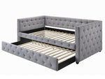 Mockern Grey Linen-Like Twin Daybed with Trundle