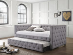 Mockern Grey Linen-Like Twin Daybed with Trundle