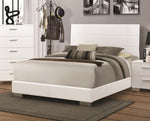 Felicity Glossy White Wood Cal King Panel Bed