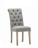 Natalie 2 Grey Linen Fabric Side Chairs