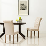 Natalie 2 Ivory Linen Fabric Side Chairs