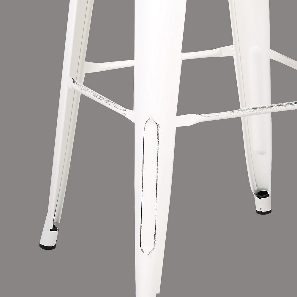 Norina 2 Distressed White Metal Counter Height Stools
