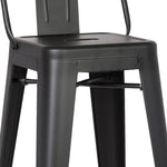 Norina 2 Matte Black Metal Barstools with Bucket Back