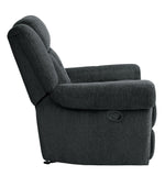 Nutmeg Charcoal Gray Fabric Manual Recliner