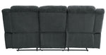 Nutmeg Charcoal Gray Fabric Manual Recliner Sofa