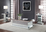 Nysa Mirrored Rectangular Coffee Table with Faux Crystals