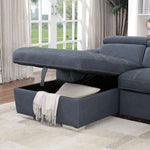 Patty Blue Gray LAF Sectional Sofa Bed w/USB