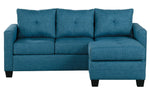 Phelps Blue Fabric Reversible Sectional Sofa