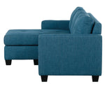 Phelps Blue Fabric Reversible Sectional Sofa