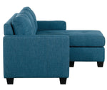 Phelps Blue Fabric Reversible Sectional Sofa