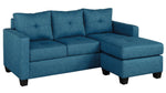 Phelps Blue Fabric Reversible Sectional Sofa