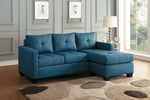 Phelps Blue Fabric Reversible Sectional Sofa