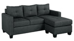 Phelps Dark Gray Fabric Reversible Sectional Sofa