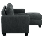 Phelps Dark Gray Fabric Reversible Sectional Sofa