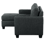 Phelps Dark Gray Fabric Reversible Sectional Sofa