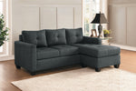 Phelps Dark Gray Fabric Reversible Sectional Sofa