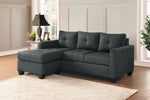 Phelps Dark Gray Fabric Reversible Sectional Sofa