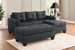 Phelps Dark Gray Fabric Reversible Sectional Sofa