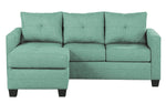 Phelps Teal Fabric Reversible Sectional Sofa