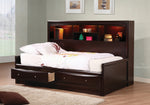 Phoenix Cappuccino Twin Bookcase Storage Daybed