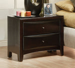 Phoenix Cappuccino Wood 2-Drawer Nightstand