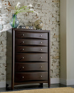 Phoenix Cappuccino Wood 6-Drawer Chest