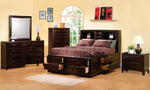 Phoenix Cappuccino Wood Cal King Bookcase Storage Bed