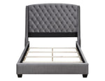 Pissarro Grey Velvet Upholstered King Bed (Oversized)