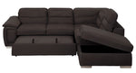 Platina 3-Pc Chocolate RAF Sectional with Pull-Out Bed