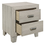 Quinby Light Brown Wood 2-Drawer Nightstand