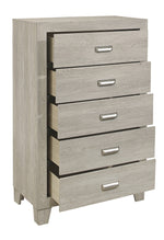 Quinby Light Brown Wood 5-Drawer Chest