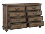 Rachelle 4-Pc Weathered Pecan Wood Queen Bedroom Set