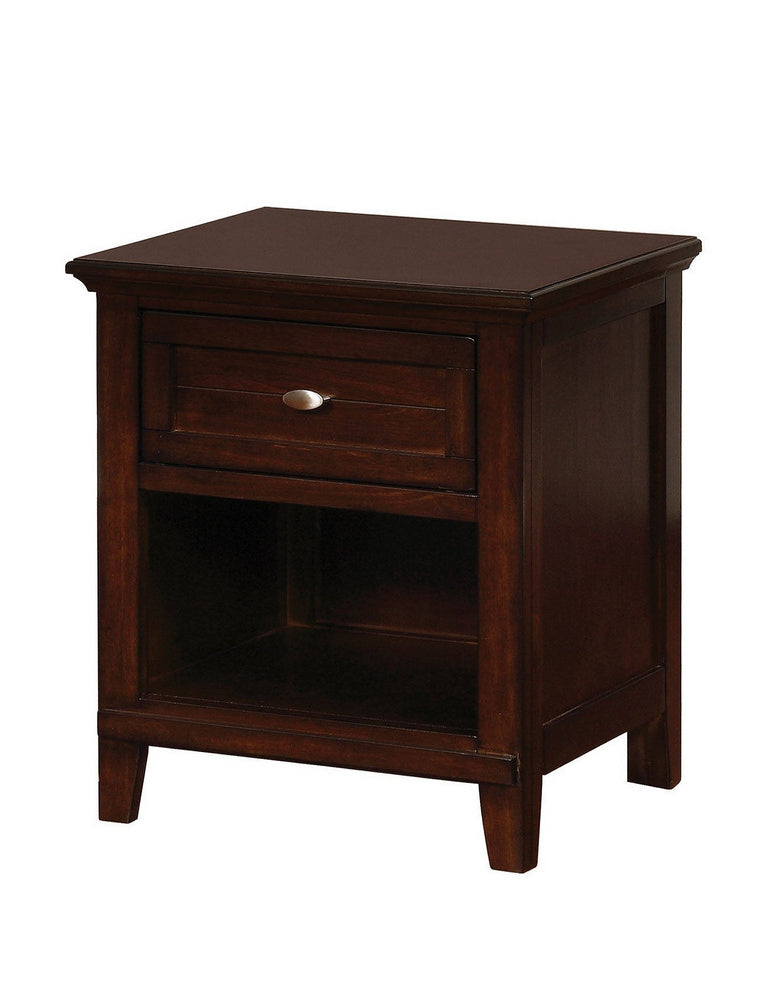 Brogan Brown Cherry Wood Nightstand w/1 Drawer