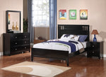 Rosario Black Wood 2-Drawer Nightstand