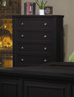 Sandy Beach 5-Pc Black Wood King Sleigh Storage Bedroom Set